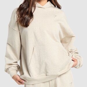Gymshark Rest Day Sweats Hoodie in Beige Marl